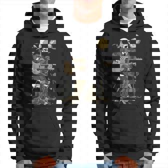 Squelette Jouant Guitare Acoustique Fantaisie Gothique Sweat à capuche - Cadeauxyz