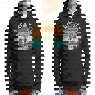 Vintage Retro Wild Animalummerunglass Common Raccoon Dad パーカー - Kawaiitshirt