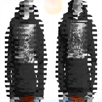 おもしろいアライグマ乗馬トラ驚いた怖い猫の自撮り。 パーカー - Kawaiitshirt