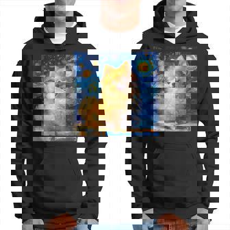 かわいいポメラニアン犬 星月夜 ヴィンセント・ヴァン・ゴッホ絵画 パーカー - Kawaiitshirt