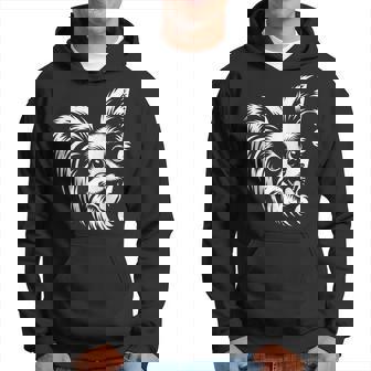 かわいい覗くパピヨン犬のグラフィック デザイン パーカー - Kawaiitshirt