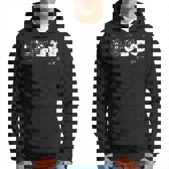 ねこさん 3 スリー Neko・Neko・Neko 黒猫・ハチワレ・白猫【どうぶつフレンズ】不機嫌猫 顔イラスト パーカー - Kawaiitshirt