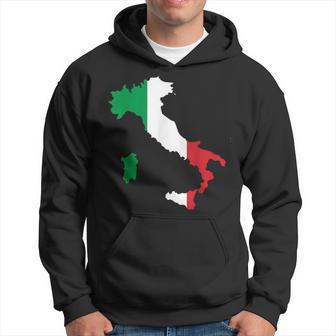 アウトライン イタリア 赤 白 緑 ストライプ 地図 パーカー - Kawaiitshirt