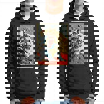 アニメ 日本の侍猫 エレキギターを弾くアートワーク パーカー - Kawaiitshirt