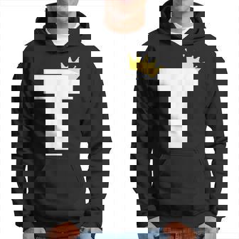 アルファベット T 大文字モノグラム イニシャル キング クイーン クラウン パーカー - Kawaiitshirt