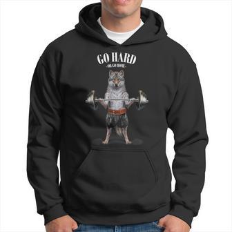 ウェイトリフティング 筋トレ バーベル やる気がないなら家に帰れ オオカミ 狼 パーカー - Kawaiitshirt
