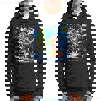 エアデール・テリア 星降る夜 クリスマス ゴッホ 犬の休日 パーカー - Kawaiitshirt