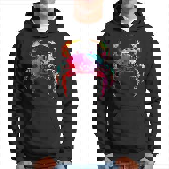 カニ カラフル 幾何学 動物 アート グラフィック モチーフ カニ パーカー - Kawaiitshirt