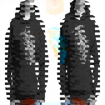 カワセミ 鳥 野生動物 動物 水彩 芸術的 ペインティング パーカー - Kawaiitshirt