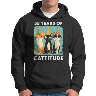 キャティチュード55歳 55歳の誕生日 猫好き 55歳 パーカー - Kawaiitshirt