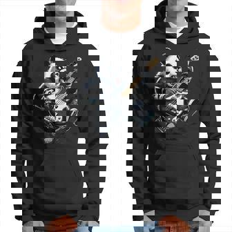 ギター付きパンダ グラフィック パンダ愛好家 パンダ ベース演奏 パーカー - Kawaiitshirt