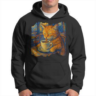 ゴッホ 猫 絵画 面白い 芸術的 猫 コーヒー愛好家 パーカー - Kawaiitshirt