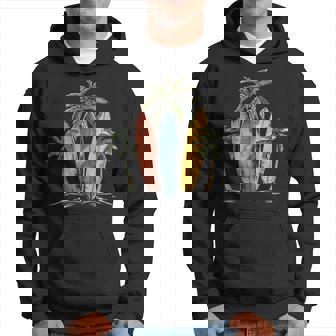 サーファー ヴィンテージ サーフボード ヤシの木 ビーチ サーフィン パーカー - Kawaiitshirt