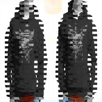 スカル クロス Y2k グランジ 美的 Alt ゴス スカル クロス ゴシック パーカー - Kawaiitshirt