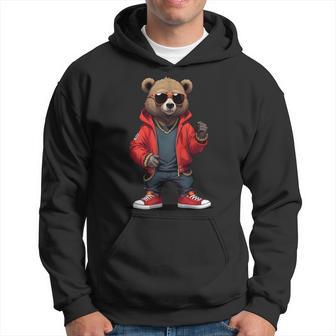 ストリートウェア ヒップホップ ラップ ラッパー ベア クール アーバン グラフィック パーカー - Kawaiitshirt