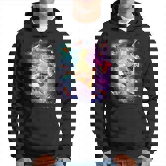 スペースレーザーアヒル食べるピザ、ギャラクシーダック。 パーカー - Kawaiitshirt