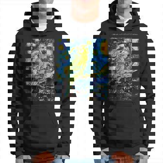 セキセイインコ オウム 鳥 星月夜 絵画 パーカー - Kawaiitshirt