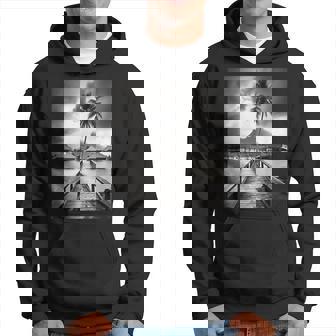タヒチ州の熱帯小屋のモノクロ写真 パーカー - Kawaiitshirt