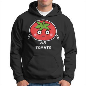 トマト 顔 イラスト かわいい おもしろ 面白い 簡単 シンプル ゆるい 野菜 パーカー - Kawaiitshirt