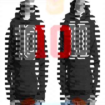 ナンバー10 スポーツジャージ 誕生日 年齢 ラッキーナンバー レッド ホワイト パーカー - Kawaiitshirt