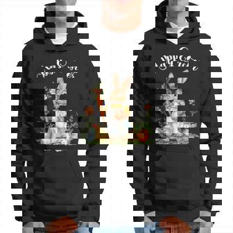 ハッピーイースターバニーニンジンイースターエッグ イースターラビットアートワーク パーカー - Kawaiitshirt