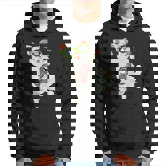 ハワイアンウケ猫遊びウクレレバッジポケット パーカー - Kawaiitshirt