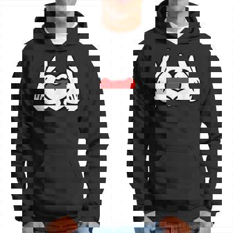 ハートを形作る漫画の手 インドネシア国旗 パーカー - Kawaiitshirt