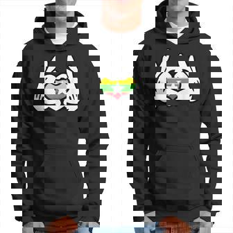 ハートを形作る漫画の手 ミャンマー国旗 パーカー - Kawaiitshirt