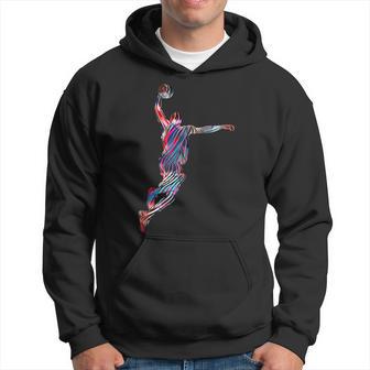バスケットボール 選手 スラム ダンク 赤 フラクタル 抽象芸術 スポーツ パーカー - Kawaiitshirt