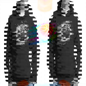 バスケットボール選手 カラフル タイダイ カラーアート スポーツ愛好家 パーカー - Kawaiitshirt