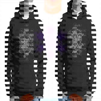 パープル フラクタル メタトロンキューブ 神聖な幾何学 スピリチュアル パーカー - Kawaiitshirt