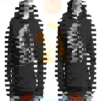 パールイヤリング付き猫 フェルメール パーカー - Kawaiitshirt