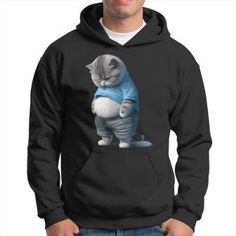 ファニー ファット 悲しい猫 アートデザイン 太った子猫 猫好き パーカー - Kawaiitshirt