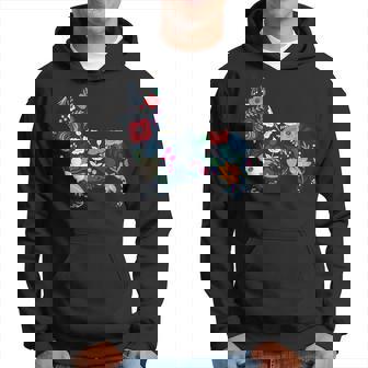 フローラルコーギーシルエット コーギー犬愛好家 パーカー - Kawaiitshirt