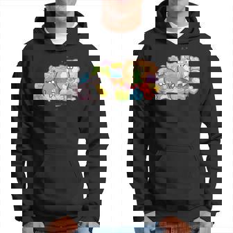 ボンレス犬とボンレス猫 カラフルスナック パーカー - Kawaiitshirt