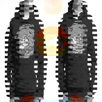 ボンレス犬とボンレス猫 ハンバーガー ダークカラー パーカー - Kawaiitshirt