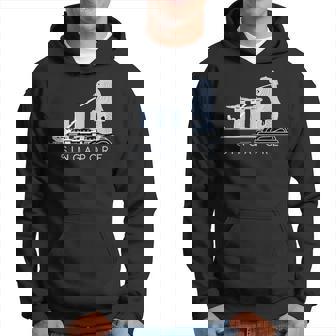 マリーナベイサンズ、マーライオンのスカイラインデザイン、象徴的なシンガポール パーカー - Kawaiitshirt