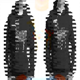 ラマ アルパカ フローラル カラフル 花 ペルーのお土産 パーカー - Kawaiitshirt