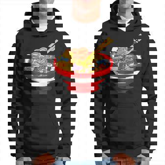 ラーメンを食べる三匹のかわいいカエルのお揃い アニメ恋人 食通 パーカー - Kawaiitshirt