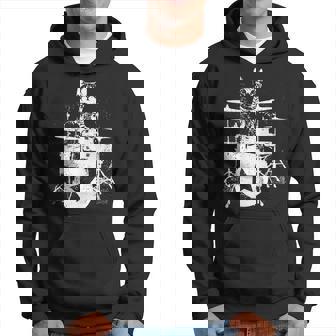 ロックスター ドラマー 猫 ドラム演奏 ミュージシャン バンド 音楽好き パーカー - Kawaiitshirt