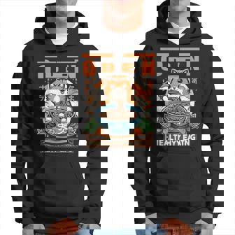 ロマンティックな日本語の面白いセッションで猫とおでんを味わう パーカー - Kawaiitshirt