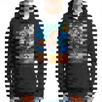 ヴァンゴッホの星空の夜ワイルドホースマスタングアニマル愛好家 パーカー - Kawaiitshirt