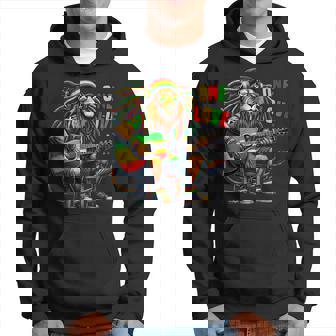 ヴィンテージ ラスタ ライオン レゲエ 音楽 One Loveibe ギター グラフィック パーカー - Kawaiitshirt