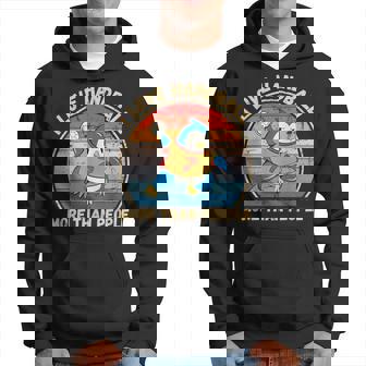 ヴィンテージペンギン I Love Handball More Than People パーカー - Kawaiitshirt