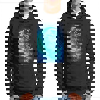 三日月のドラゴン ブルーギャラクシー天文学 アート パーカー - Kawaiitshirt