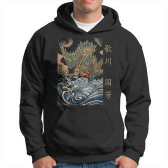 和龍 波 歌川国吉 浮世絵 伝統 パーカー - Kawaiitshirt