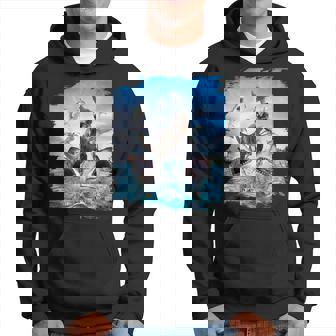 恐竜乗馬サメ ビーチオーシャンサメ サングラス 面白い パーカー - Kawaiitshirt