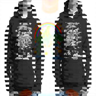 恐竜恐竜に乗る緑のイグアナ パーカー - Kawaiitshirt