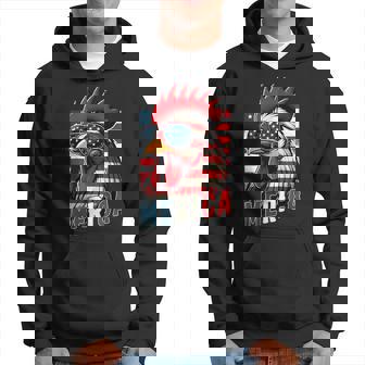 愛国心が強いチキンメリカ アメリカ国旗 鶏好き 7月4日 パーカー - Kawaiitshirt