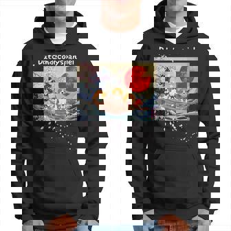 日本 版画 ダッチ デコイ スパニエル デコピン 神奈川の波 海 桜 パーカー - Kawaiitshirt